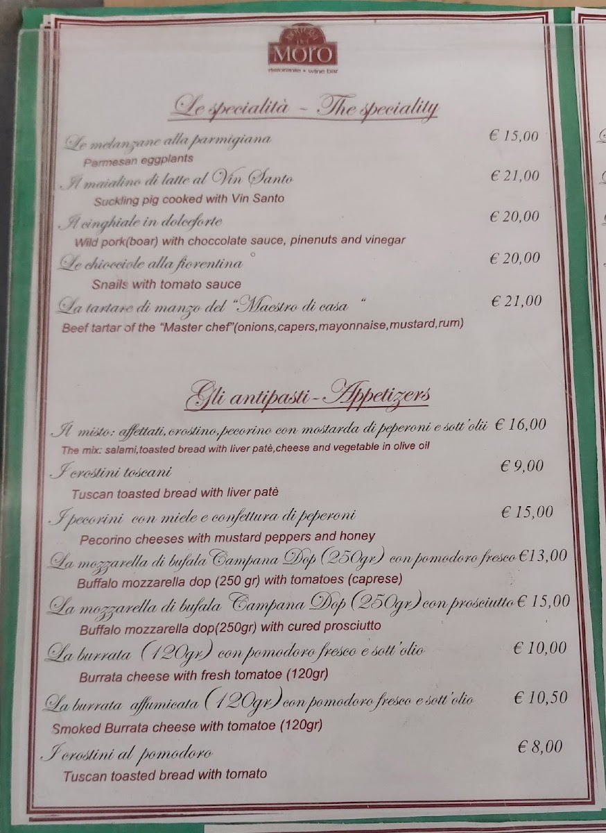 Menu Ristorante La Bottega Del Moro-8